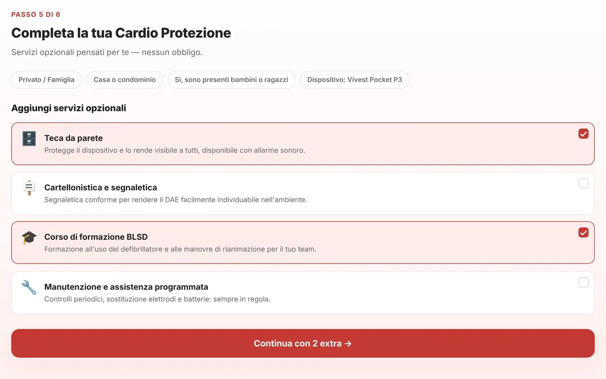 Servizi opzionali: teca, segnaletica, formazione e manutenzione